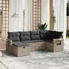 Image de vidaXL Salon de jardin 6 pcs résine tressée gris clair avec coussins