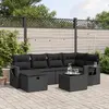 Image de vidaXL Salon de jardin 7 pcs avec coussins résine tressée - Noir
