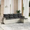Image de vidaXL Salon de jardin 5 pièces gris clair résine tressée
