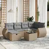 Image de vidaXL Salon de jardin 7 pièces - Mélange beige - Résine tressée
