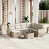 Image de Salon de jardin vidaXL 8 pièces avec coussins - Beige