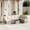 Image de vidaXL Salon de jardin 9 pcs - Résine tressée beige