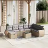 Image de vidaXL Salon de jardin 9 pcs beige