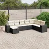 Image de vidaXL Salon de jardin - 8 pcs - Noir Résine tressée