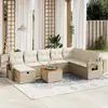 Image de vidaXL Salon Jardin Résine Tressée Beige