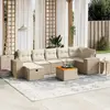 Image de vidaXL Salon de jardin avec coussins 8 pcs - Beige