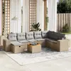 Image de vidaXL Ensemble de jardin avec coussins - 9 pièces - Mélange beige