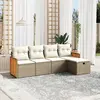 Image de VIDAXL Salon de jardin 5 pcs - Résine tressée beige