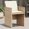 Image de vidaXL Chaises de jardin avec coussins - Lot de 4 - Beige