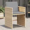 Image de VIDAXL Chaises avec coussins et dossier rabattable - Beige