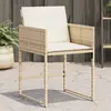 Image de vidaXL Chaises de jardin avec coussins - Lot de 4 - Beige