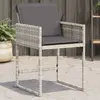 Image de vidaXL Chaises de jardin avec coussins lot de 4 gris clair