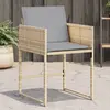 Image de vidaXL Chaises de jardin 4 pcs Résine tressée Beige