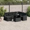 Image de vidaXL Ensemble de jardin 8 pcs - Résine tressée - Noir