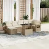 Image de vidaXL Salon de jardin - 8 pcs beige résine tressée