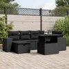 Image de vidaXL Salon de Jardin - 7 Pcs - Noir
