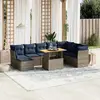 Image de vidaXL Salon de jardin 9 pcs avec coussins gris résine tressée