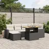 Image de vidaXL Salon de jardin 7 pcs Noir