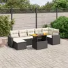 Image de Salon de jardin 8 pcs résine tressée noir avec coussins