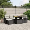 Image de vidaXL Salon de jardin 7 pcs - Noir