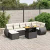 Image de vidaXL Salon de Jardin 8 pcs Noir Résine Tressée