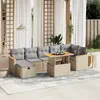 Image de vidaXL Salon de jardin 8 pcs beige