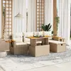 Image de vidaXL Salon de jardin 6 pcs - Résine tressée beige