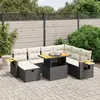 Image de vidaXL Salon de jardin 8 pcs - Noir