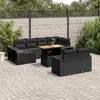 Image de vidaXL Salon de jardin 11 pcs noir