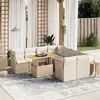 Image de vidaXL 9 pcs Salon de Jardin - Beige Résine Tressée