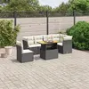 Image de vidaXL Salon de jardin 7 pcs résine tressée - Noir