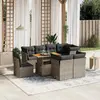 Image de Salon de jardin VIDAXL - 9 pcs gris résine tressée