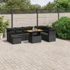 Image de vidaXL Salon de jardin 9 pcs - Noir