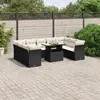 Image de VidaXL Salon de jardin 10 pcs - Noir