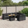 Image de vidaXL Salon de jardin 10 pcs noir résine tressée