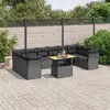 Image de vidaXL Salon de jardin 11 pcs avec coussins noir