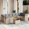 Image de vidaXL Salon de jardin 11 pcs - Beige