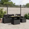 Image de VIDAxL Salon de jardin - 6 pcs - Noir