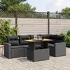 Image de vidaXL Salon de jardin 6 pcs avec coussins noir