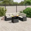 Image de vidaXL Salon de jardin 7 pcs - Noir