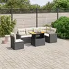 Image de vidaXL Salon de jardin 7 pcs - Noir