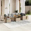 Image de vidaXL Salon de jardin 7 pcs - Beige