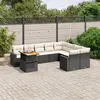 Image de vidaXL Salon de jardin 10 pièces - Noir