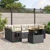 Image de vidaXL Salon de jardin 7 pcs - Noir résine tressée