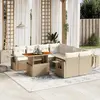 Image de vidaXL Salon de jardin 9 pcs - Beige résine tressée
