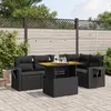 Image de vidaXL Salon de jardin 6 pcs - Noir