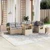 Image de vidaXL Salon de jardin 7 pcs avec coussins - Beige