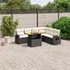 Image de vidaXL Salon de jardin - Résine tressée - Noir - 7 pcs