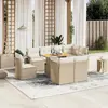 Image de VIDAXL Salon de jardin avec coussins beige - 9 pièces