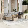 Image de VidaXL Salon de jardin 8 pcs - Beige Résine Tressée